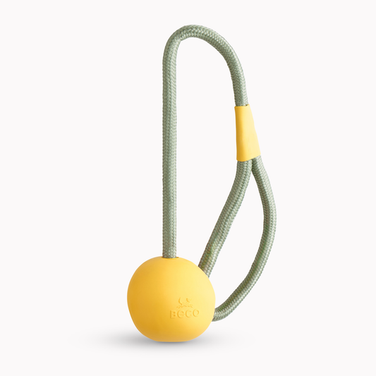 Beco Natural Rubber Slinger Ball Toy, Yellow