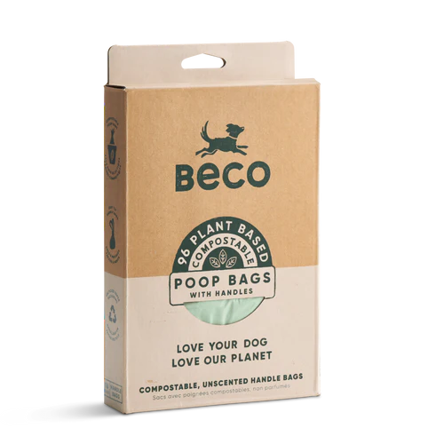 Beco Home Compostable Poop Bags with Handles, 96 Bags
