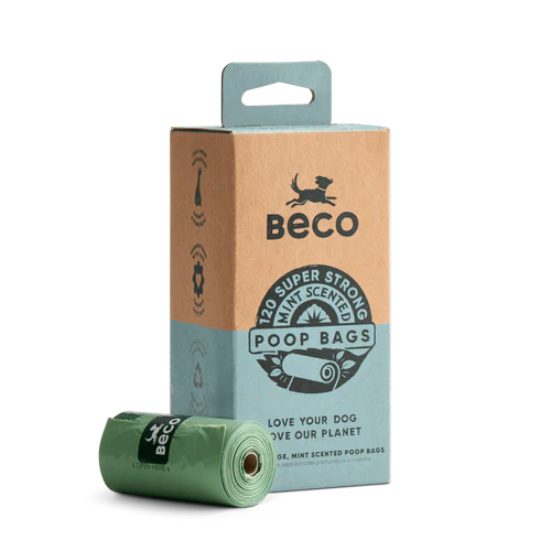 Beco Strong & Leak-Proof Poop Bags, Mint Scented, 120 Bags