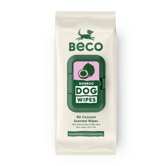 Beco Bamboo Dog Wipes, Coconut Scented, 80pc